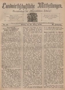 Landwirthschaftliche Mittheilungen, Nr 13, 28. März, 6 Jahrgang