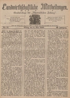 Landwirthschaftliche Mittheilungen, Nr 17, 2. Mai, 6 Jahrgang