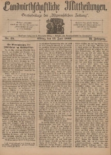 Landwirthschaftliche Mittheilungen, Nr 23, 13. Juni, 6 Jahrgang