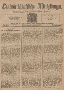 Landwirthschaftliche Mittheilungen, Nr 28, 18. Juni, 6 Jahrgang