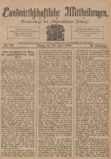 Landwirthschaftliche Mittheilungen, Nr 29, 25. Juni, 6 Jahrgang