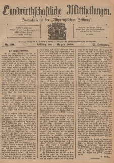 Landwirthschaftliche Mittheilungen, Nr 30, 1. August, 6 Jahrgang