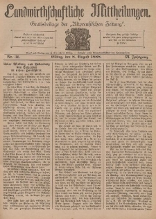 Landwirthschaftliche Mittheilungen, Nr 31, 8. August, 6 Jahrgang