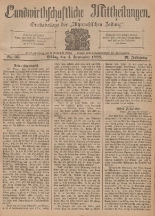 Landwirthschaftliche Mittheilungen, Nr 35, 4. September, 6 Jahrgang