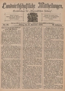 Landwirthschaftliche Mittheilungen, Nr 36, 12. September, 6 Jahrgang