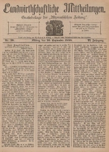 Landwirthschaftliche Mittheilungen, Nr 38, 26. September, 6 Jahrgang