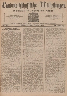 Landwirthschaftliche Mittheilungen, Nr 42, 24. Oktober, 6 Jahrgang