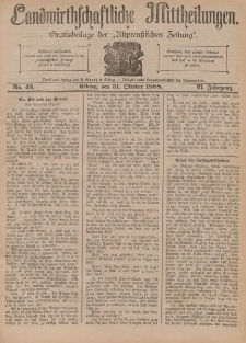 Landwirthschaftliche Mittheilungen, Nr 43, 31. Oktober, 6 Jahrgang