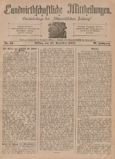 Landwirthschaftliche Mittheilungen, Nr 51, 19. Dezember, 6 Jahrgang