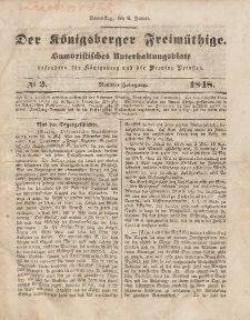 Der Königsberger Freimüthige, Nr. 2 Donnerstag, 6 Januar 1848