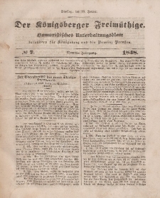 Der Königsberger Freimüthige, Nr. 7 Dienstag, 18 Januar 1848