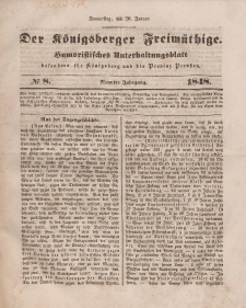 Der Königsberger Freimüthige, Nr. 8 Donnerstag, 20 Januar 1848