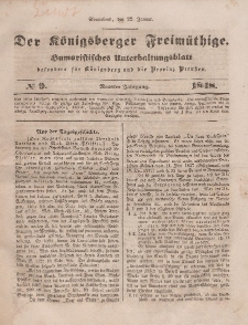 Der Königsberger Freimüthige, Nr. 9 Sonnabend, 22 Januar 1848