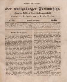 Der Königsberger Freimüthige, Nr. 15 Sonnabend, 5 Februar 1848