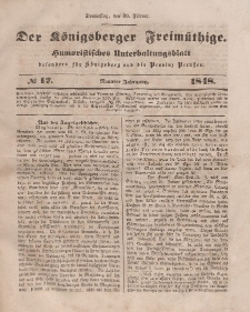 Der Königsberger Freimüthige, Nr. 17 Donnerstag, 10 Februar 1848