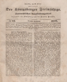 Der Königsberger Freimüthige, Nr. 23 Donnerstag, 24 Februar 1848