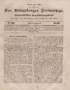 Der Königsberger Freimüthige, Nr. 28 Dienstag, 7 März 1848