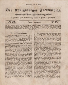 Der Königsberger Freimüthige, Nr. 29 Donnerstag, 9 März 1848