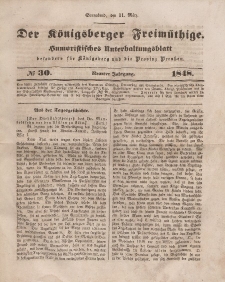 Der Königsberger Freimüthige, Nr. 30 Sonnabend, 11 März 1848