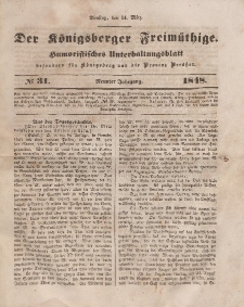Der Königsberger Freimüthige, Nr. 31 Dienstag, 14 März 1848