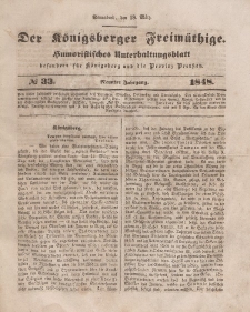Der Königsberger Freimüthige, Nr. 33 Sonnabend, 18 März 1848