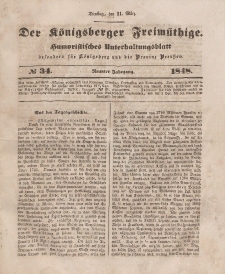 Der Königsberger Freimüthige, Nr. 34 Dienstag, 21 März 1848