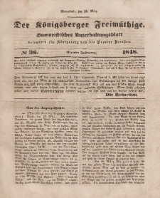 Der Königsberger Freimüthige, Nr. 36 Sonnabend, 25 März 1848