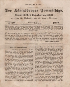 Der Königsberger Freimüthige, Nr. 38 Donnerstag, 30 März 1848