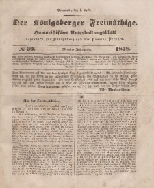 Der Königsberger Freimüthige, Nr. 39 Sonnabend, 1 April 1848