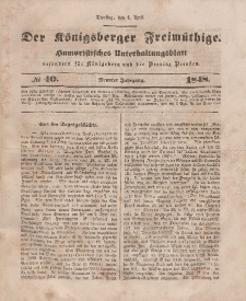 Der Königsberger Freimüthige, Nr. 40 Dienstag, 4 April 1848