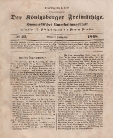 Der Königsberger Freimüthige, Nr. 41 Donnerstag, 6 April 1848