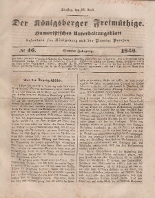 Der Königsberger Freimüthige, Nr. 46 Dienstag, 18 April 1848