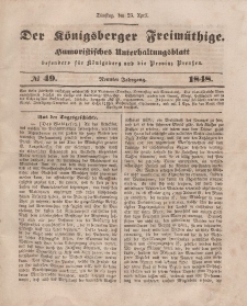 Der Königsberger Freimüthige, Nr. 49 Dienstag, 25 April 1848
