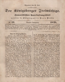 Der Königsberger Freimüthige, Nr. 51 Sonnabend, 29 April 1848