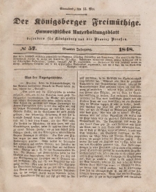 Der Königsberger Freimüthige, Nr. 57 Sonnabend, 13 Mai 1848