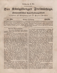 Der Königsberger Freimüthige, Nr. 58 Dienstag, 16 Mai 1848
