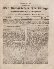 Der Königsberger Freimüthige, Nr. 66 Sonnabend, 3 Juni 1848