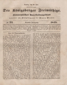 Der Königsberger Freimüthige, Nr. 73 Dienstag, 20 Juni 1848