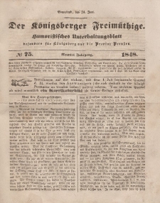 Der Königsberger Freimüthige, Nr. 75 Sonnabend, 24 Juni 1848