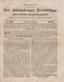 Der Königsberger Freimüthige, Nr. 76 Dienstag, 27 Juni 1848