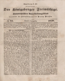 Der Königsberger Freimüthige, Nr. 81 Sonnabend, 8 Juli 1848