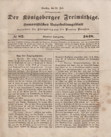 Der Königsberger Freimüthige, Nr. 82 Dienstag, 11 Juli 1848