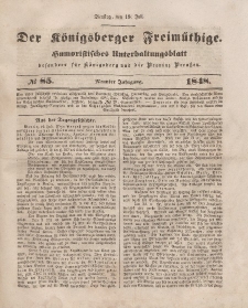Der Königsberger Freimüthige, Nr. 85 Dienstag, 18 Juli 1848