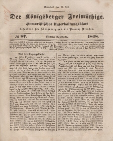 Der Königsberger Freimüthige, Nr. 87 Sonnabend, 22 Juli 1848