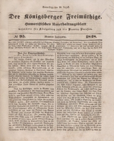 Der Königsberger Freimüthige, Nr. 95 Donnerstag, 10 August 1848