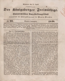 Der Königsberger Freimüthige, Nr. 96 Sonnabend, 12 August 1848
