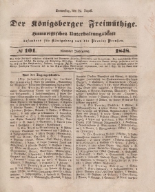 Der Königsberger Freimüthige, Nr. 101 Donnerstag, 24 August 1848