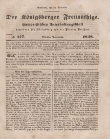 Der Königsberger Freimüthige, Nr. 117 Sonnabend, 30 September 1848
