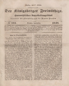 Der Königsberger Freimüthige, Nr. 124 Dienstag, 17 Oktober 1848