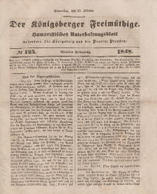 Der Königsberger Freimüthige, Nr. 125 Donnerstag, 19 Oktober 1848